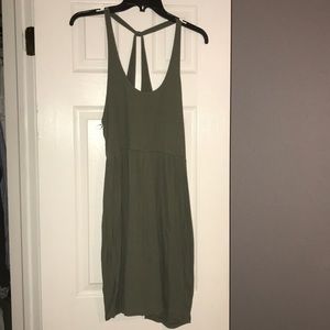 Green halter neck dress